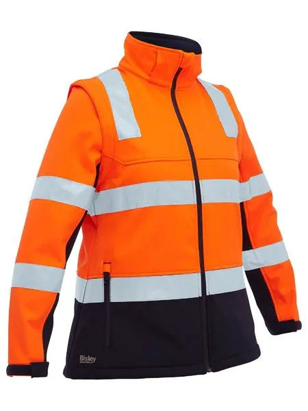 Bisley Womens Taped Two Tone Hi Vis 3 in 1 Soft Shell Jacket (BJL6078T)