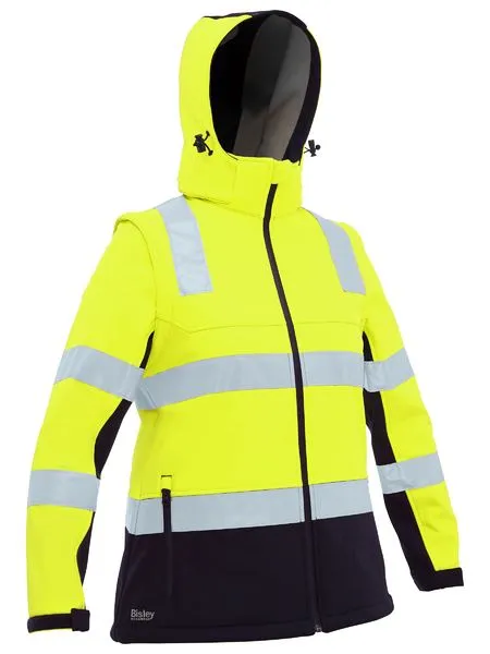 Bisley Womens Taped Two Tone Hi Vis 3 in 1 Soft Shell Jacket (BJL6078T)