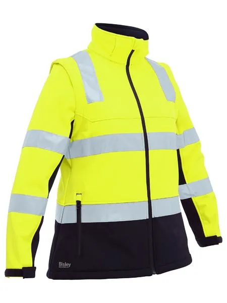 Bisley Womens Taped Two Tone Hi Vis 3 in 1 Soft Shell Jacket (BJL6078T)