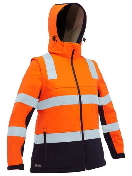 Bisley Womens Taped Two Tone Hi Vis 3 in 1 Soft Shell Jacket (BJL6078T)