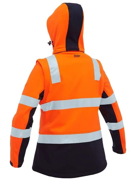 Bisley Womens Taped Two Tone Hi Vis 3 in 1 Soft Shell Jacket (BJL6078T)