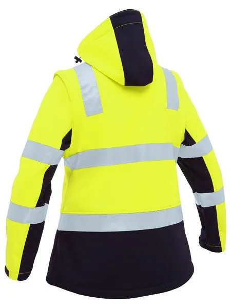 Bisley Womens Taped Two Tone Hi Vis 3 in 1 Soft Shell Jacket (BJL6078T)