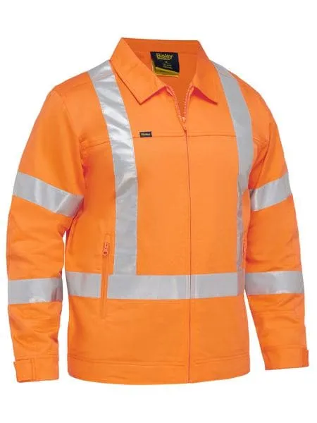 Bisley X Taped Hi Vis Drill Jacket With Liquid Repellent Finish (BJ6919XT)Rail Orange