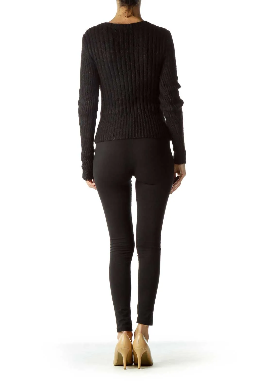 Black Gold Cozy Sequined Sweater