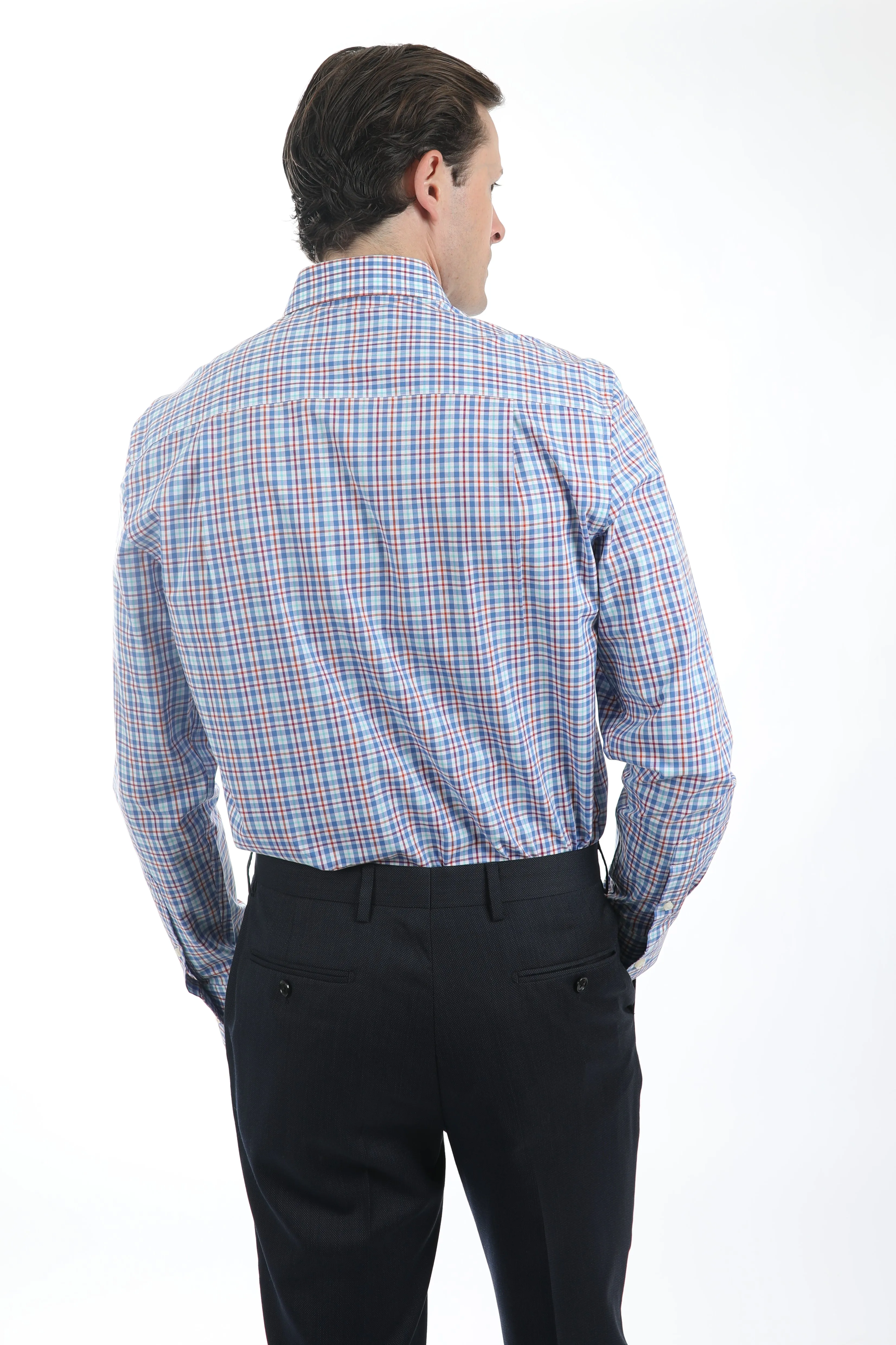 Blue Multi Check Shirt (Contemporary Fit)