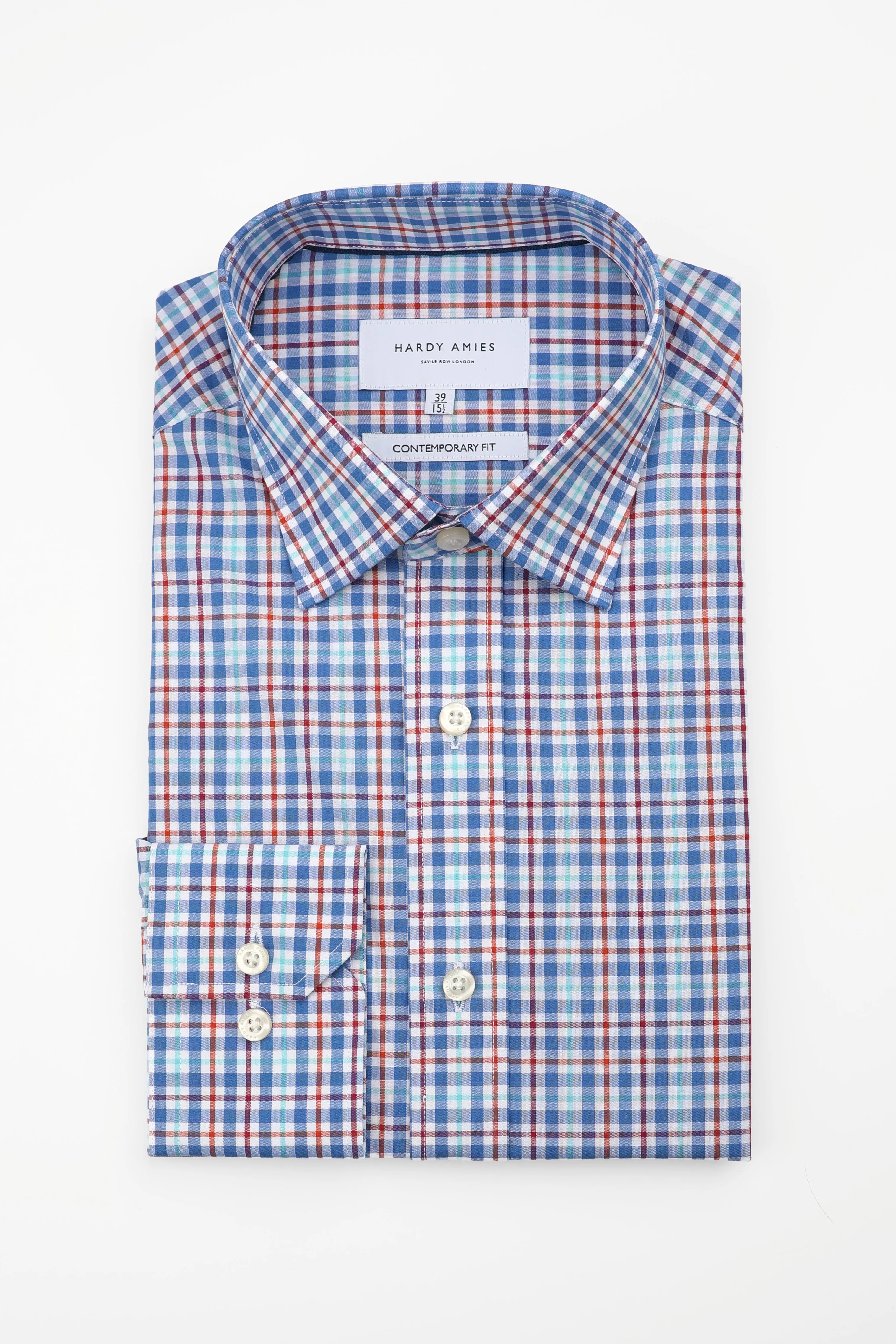 Blue Multi Check Shirt (Contemporary Fit)