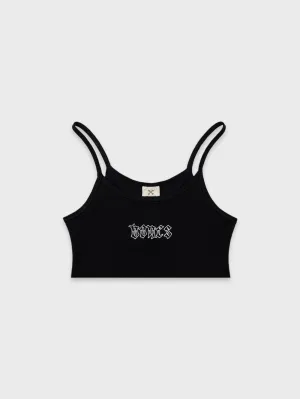 Bones Club Rib Crop - Vintage Black