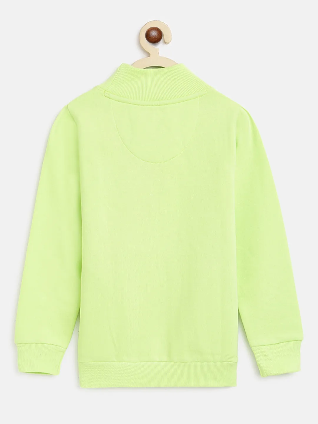 Boys Green Neon Printed Sweatshirt