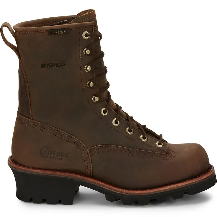 Chippewa Boots Mens Paladin 8" Waterproof Steel Toe | Style 73101 Color Bay Apache (Brown)