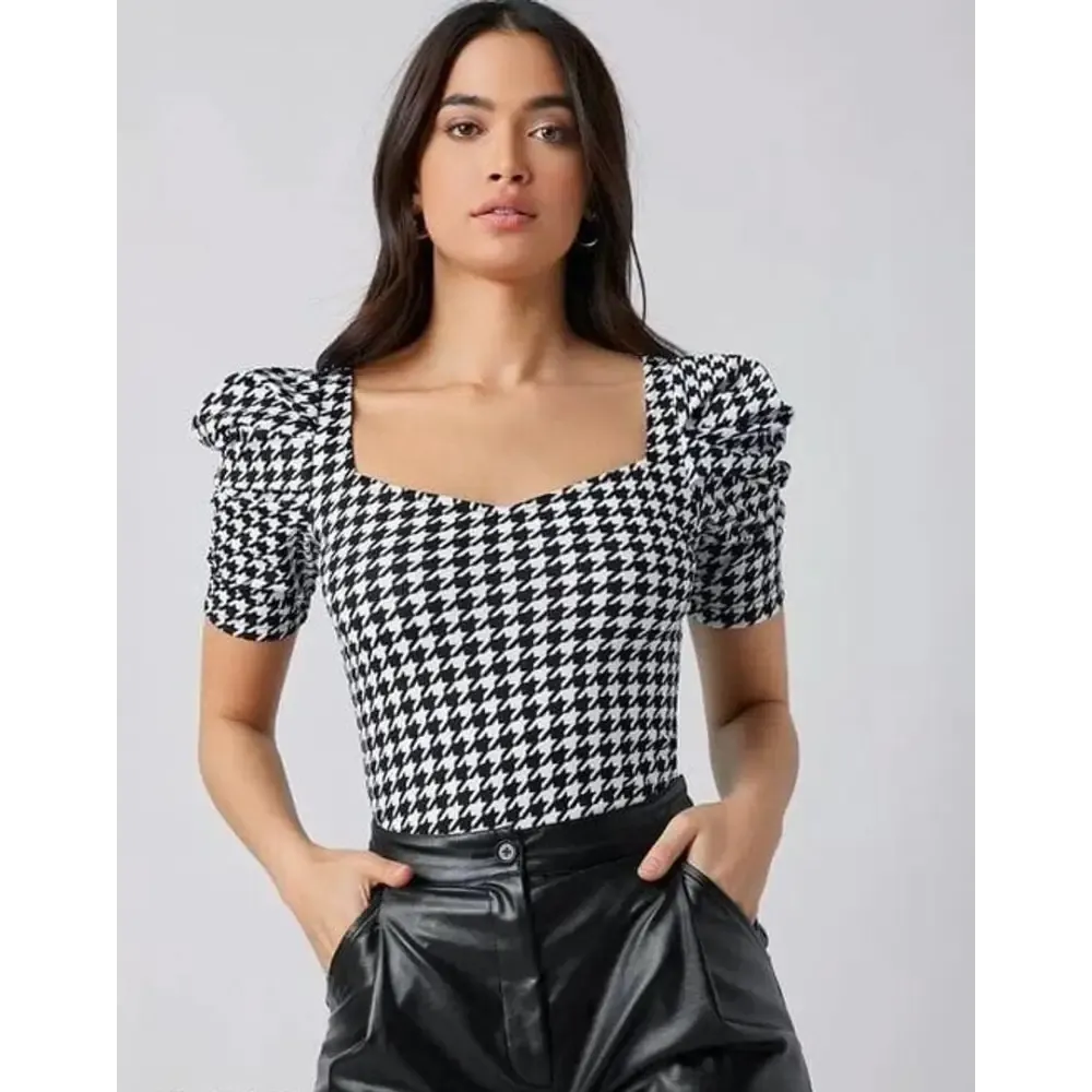 Classic Lycra Checked Tops for Women