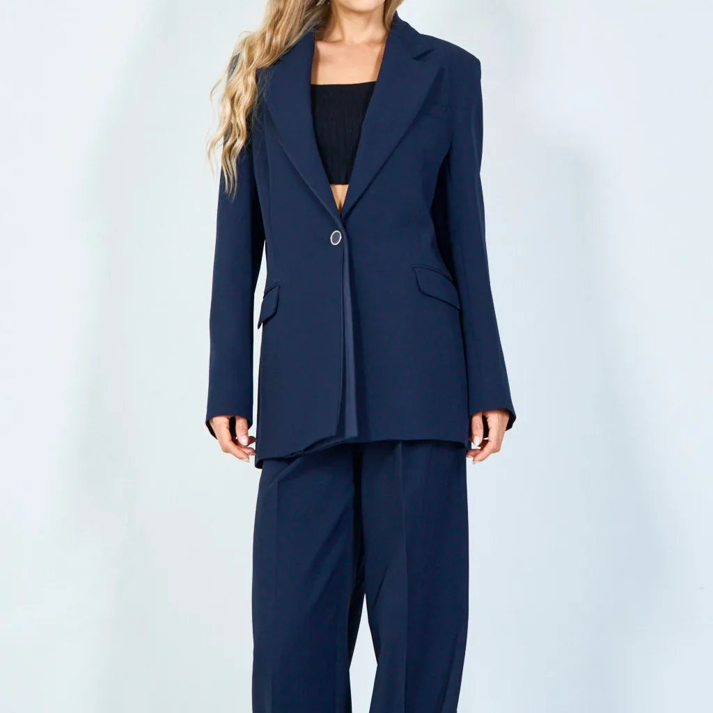 Classic tailored blazer and wide-leg pants set wholesale