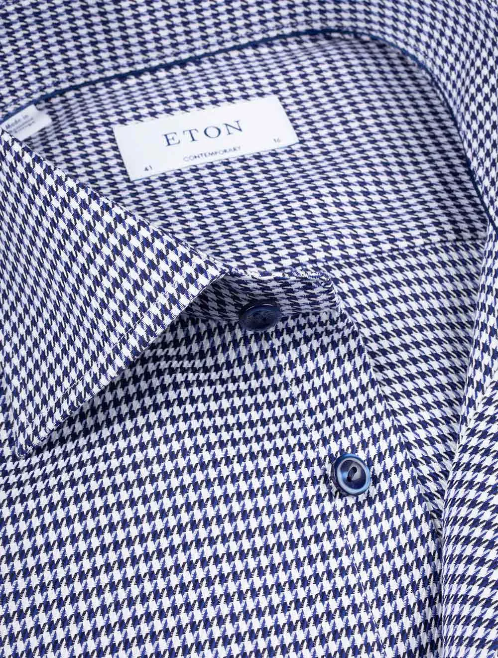 Contemporary Houndstooth Shirt Navy