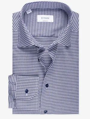 Contemporary Houndstooth Shirt Navy