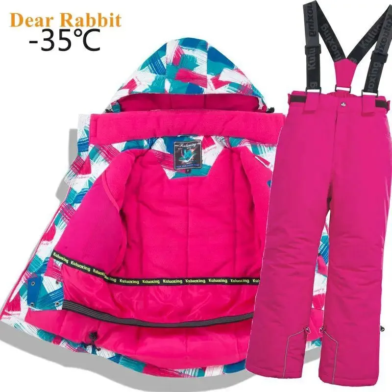 DEAR RABBIT Outdoor Windproof Ski Snowboard Suit - Kid's