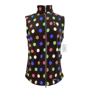 EOUS Fleece Vest in Brown Polka Dot - Women's Medium