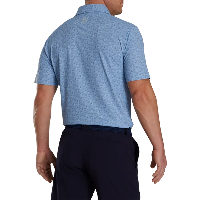 FootJoy Golf Course Doodle Stretch Pique Self Collar Polo