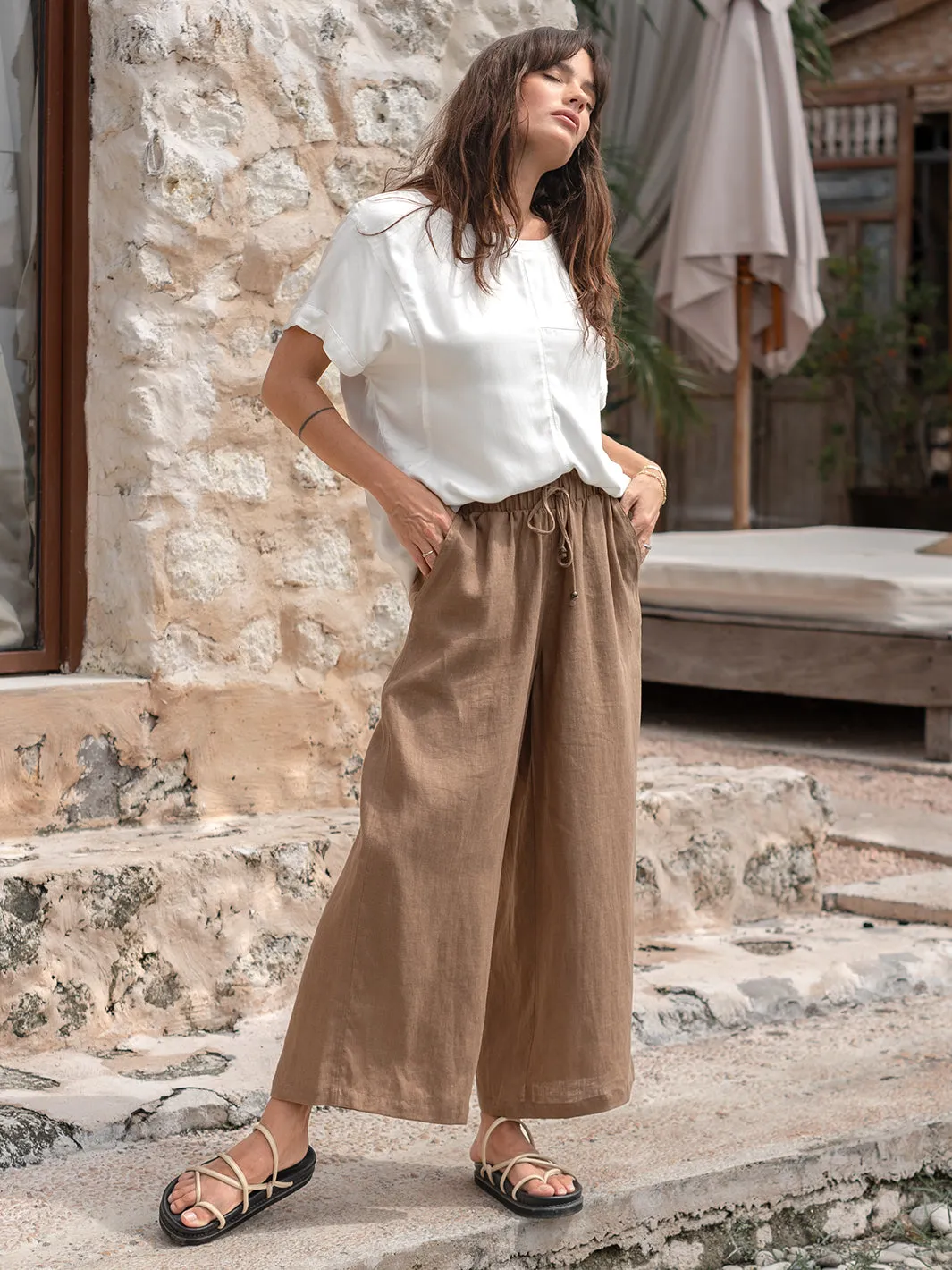 Gaia Linen Pants Desert Sand