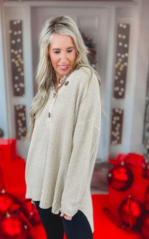 Get Ready for Cozy Button Oversized Sweater