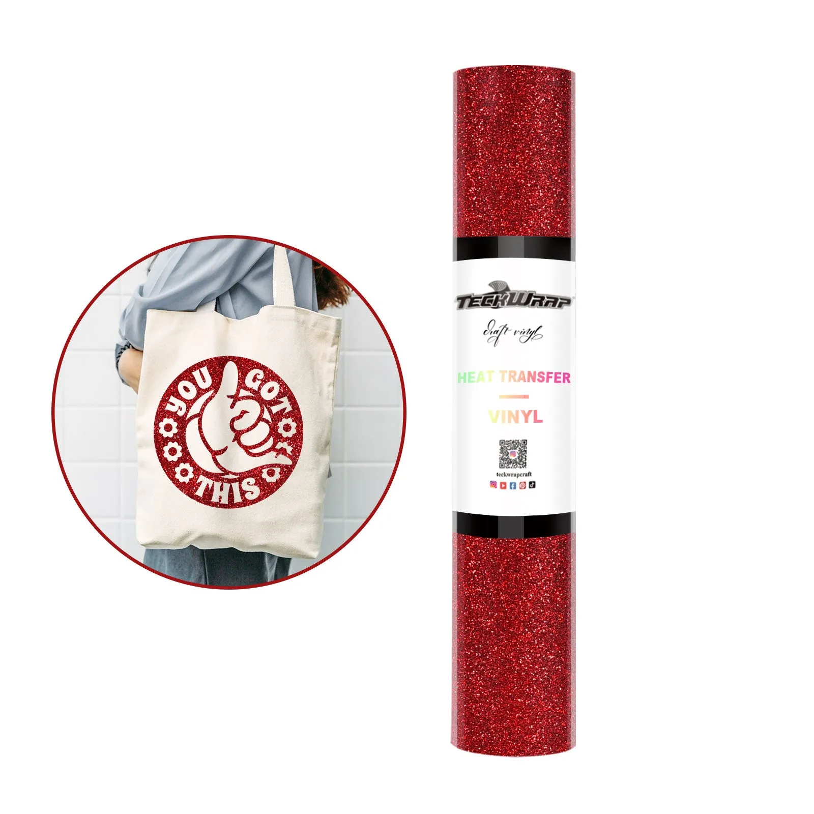 Glitter Heat Transfer Vinyl 5ft roll