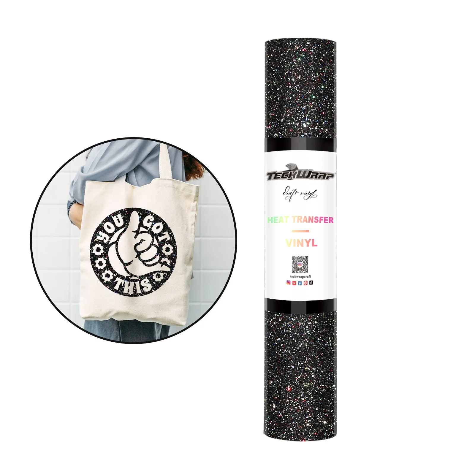 Glitter Heat Transfer Vinyl 5ft roll