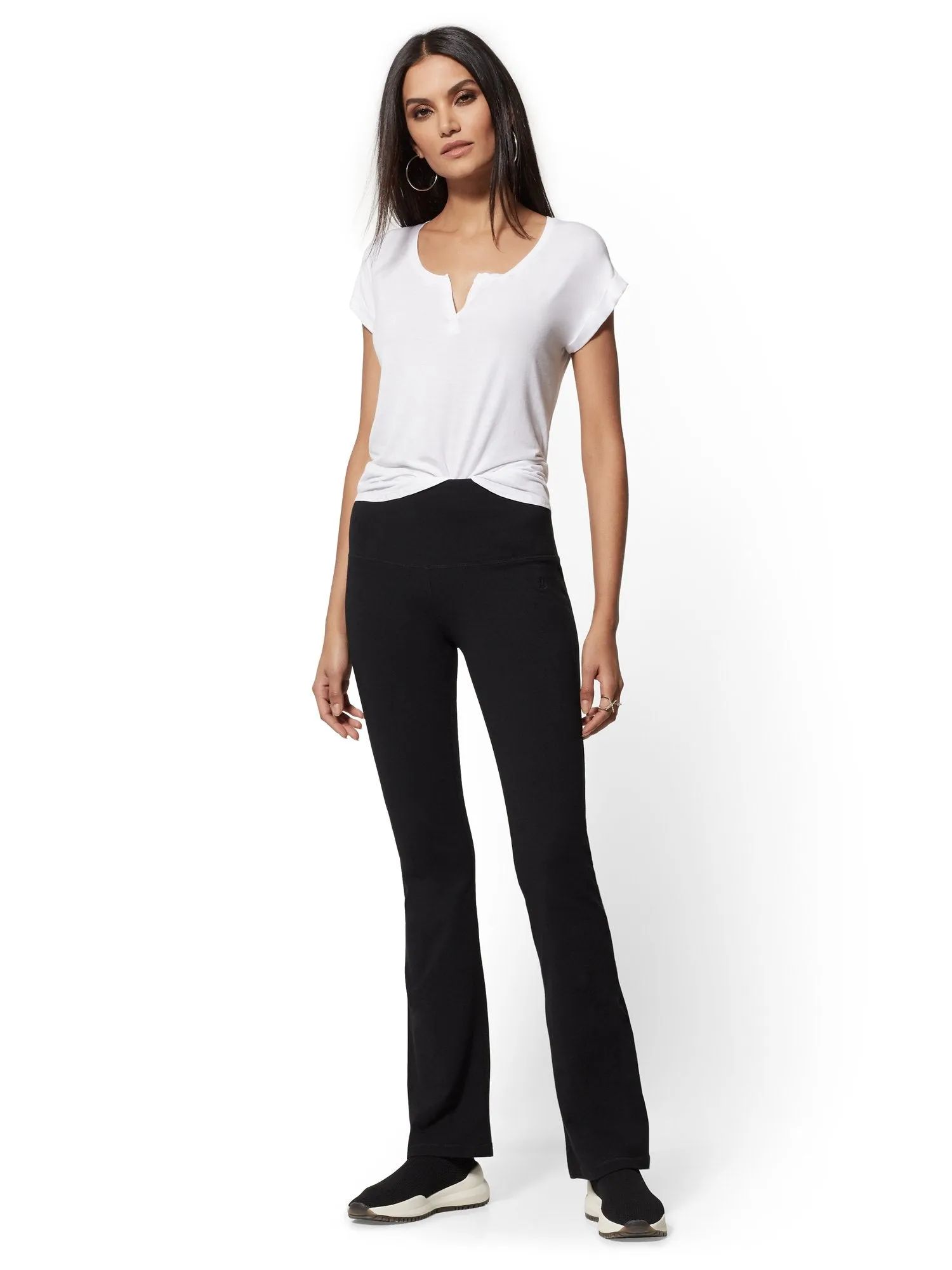 High-Waisted Black Bootcut Yoga Pant