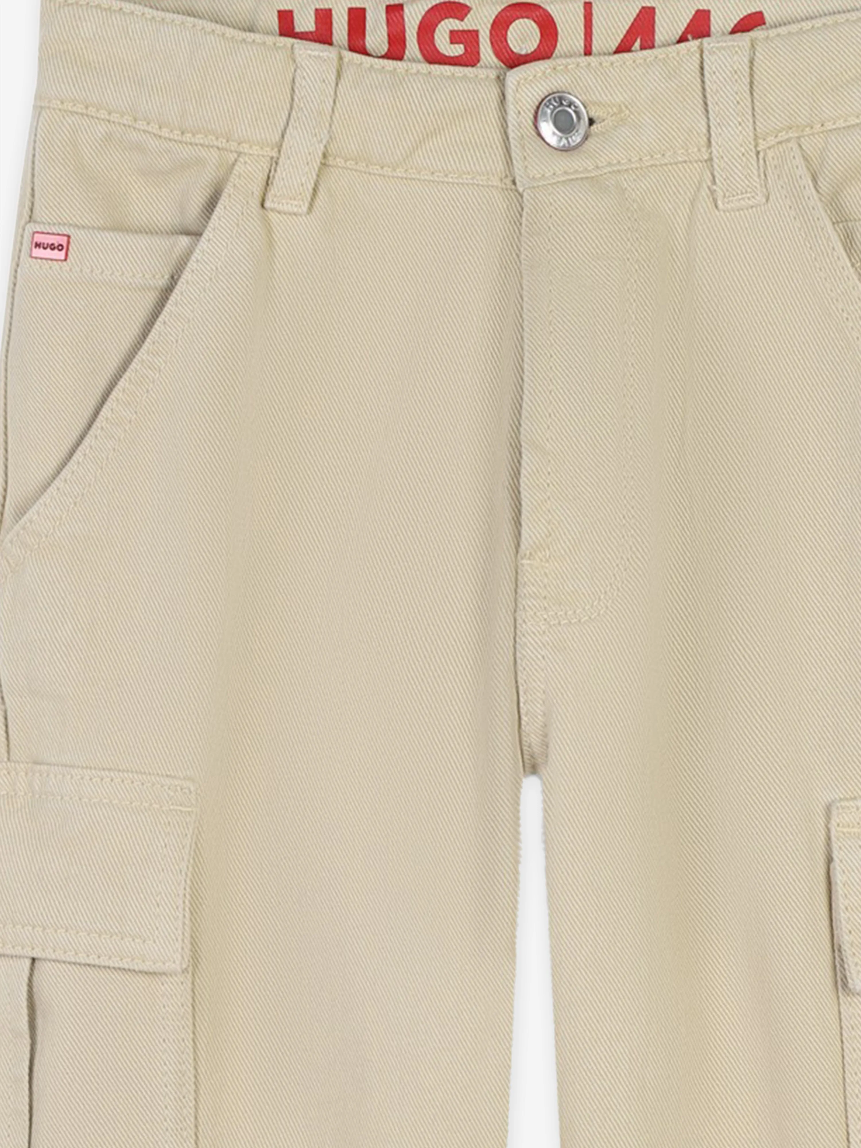 Hugo Boys Loose Pants in Beige