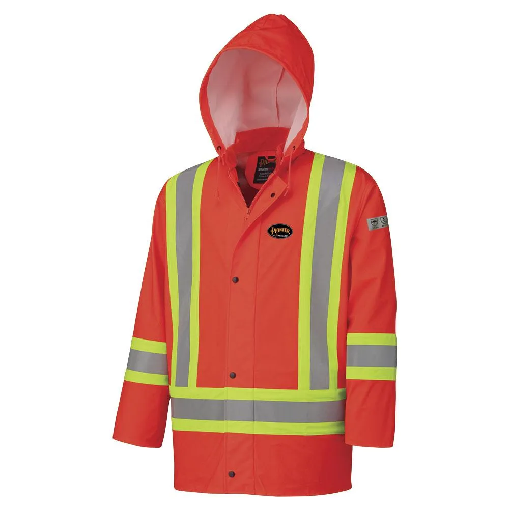 Jacket - Pioneer Hi-Viz Flame Resistant Waterproof Polyurethane Stretch Safety Jacket, 5892 / 5894 / 5894BK