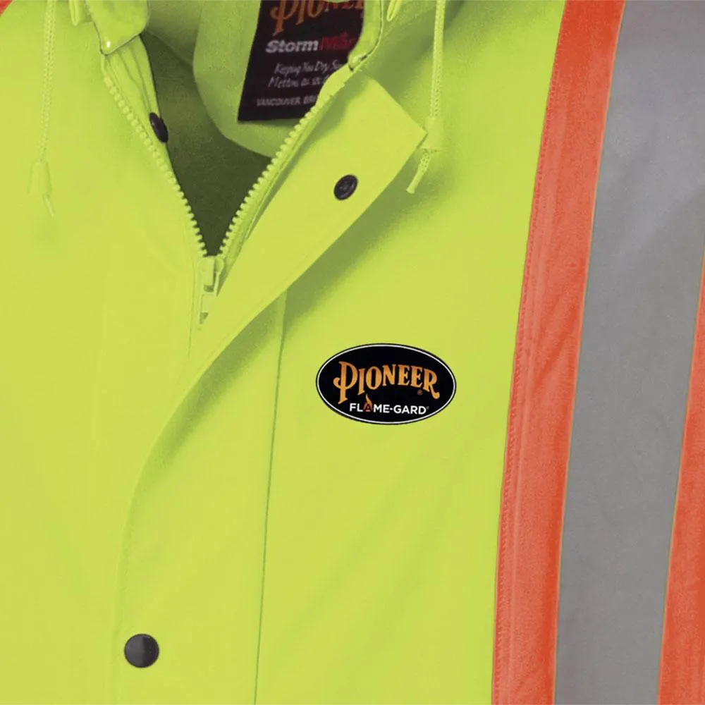 Jacket - Pioneer Hi-Viz Flame Resistant Waterproof Polyurethane Stretch Safety Jacket, 5892 / 5894 / 5894BK