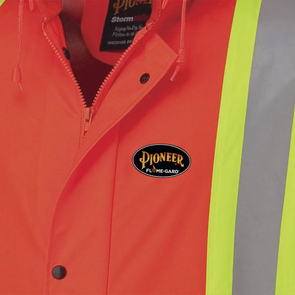 Jacket - Pioneer Hi-Viz Flame Resistant Waterproof Polyurethane Stretch Safety Jacket, 5892 / 5894 / 5894BK