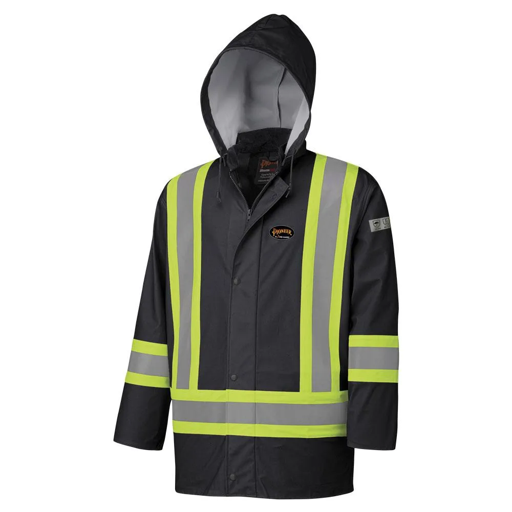 Jacket - Pioneer Hi-Viz Flame Resistant Waterproof Polyurethane Stretch Safety Jacket, 5892 / 5894 / 5894BK