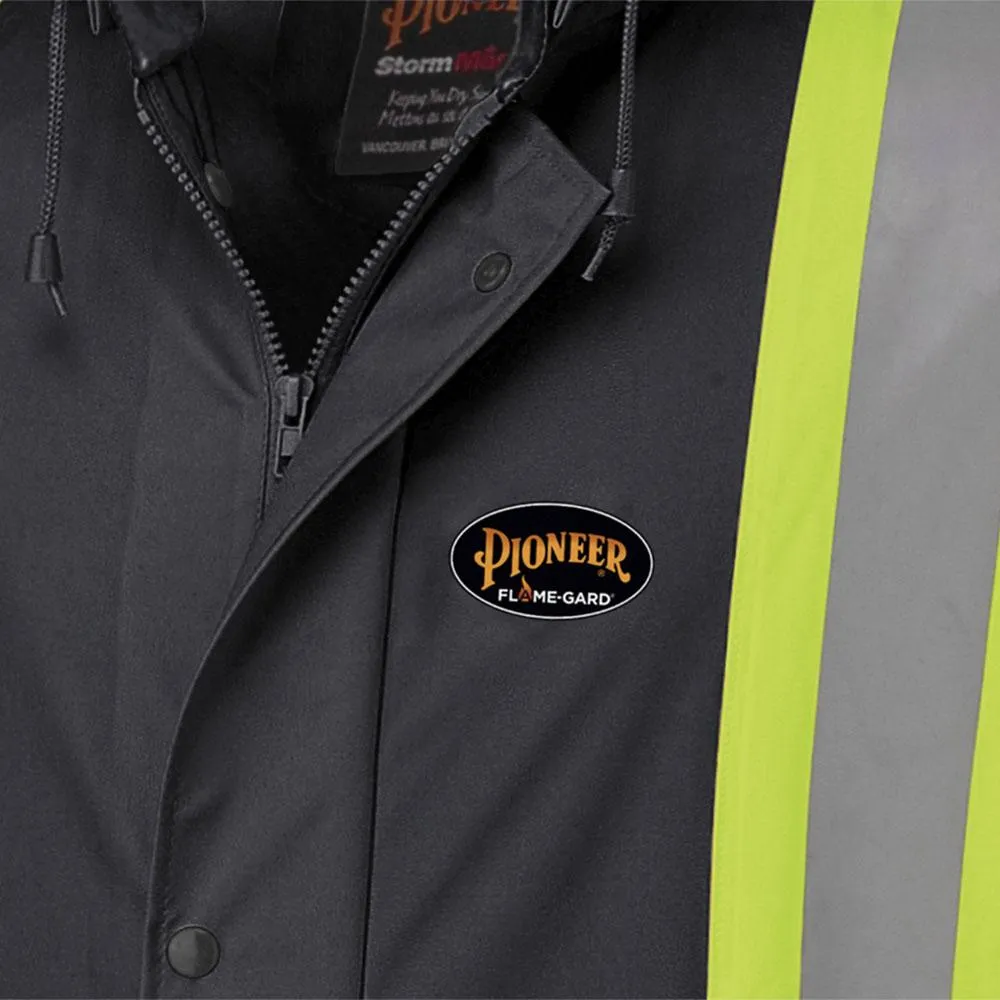 Jacket - Pioneer Hi-Viz Flame Resistant Waterproof Polyurethane Stretch Safety Jacket, 5892 / 5894 / 5894BK