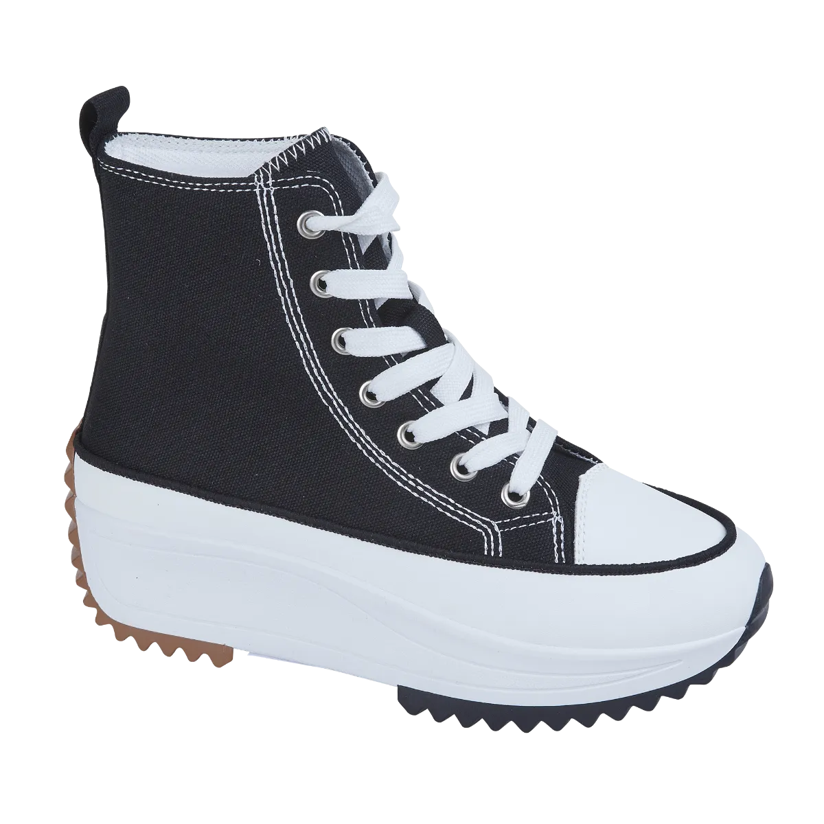 Ladies Classic Black and White Hi Tops Platform Urban Jacks sale