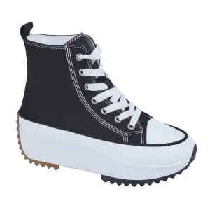 Ladies Classic Black and White Hi Tops Platform Urban Jacks sale