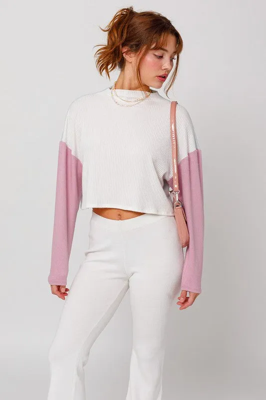 Long Sleeve Contrast Top