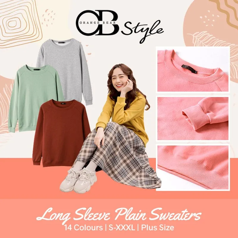 LONG SLEEVE PLAIN SWEATERS