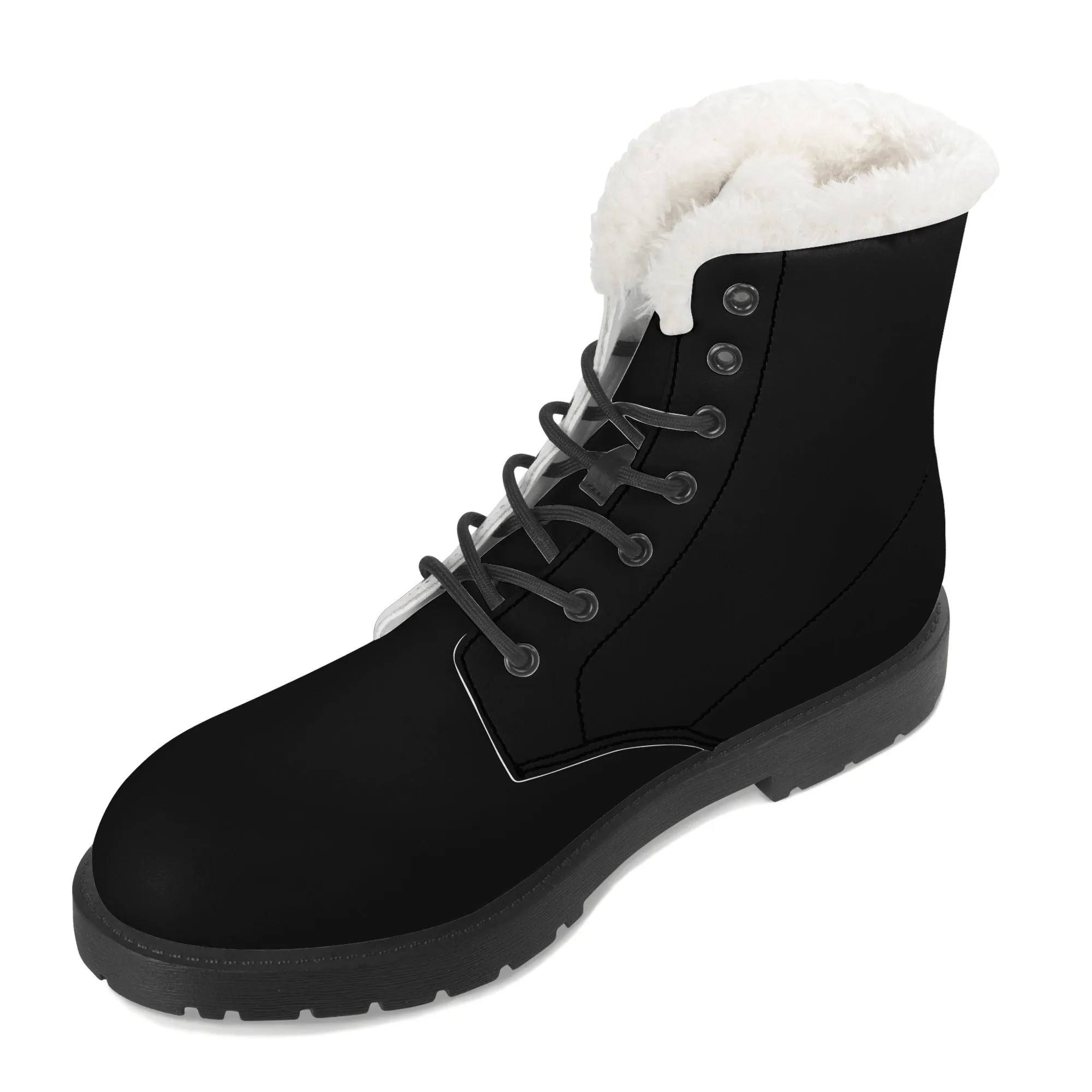 Mens Faux Fur Leather Boots