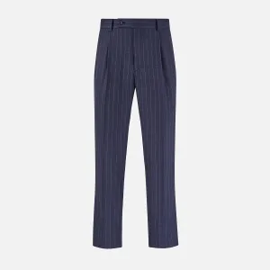 Navy Pinstripe Arthur Trousers