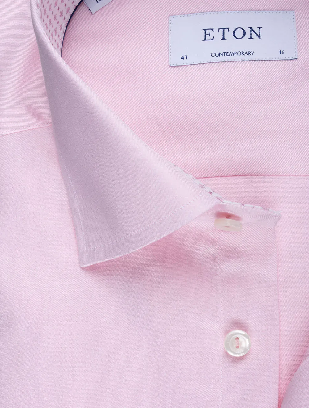 Pink Plain With Inlay Contemporary Fit Shirt