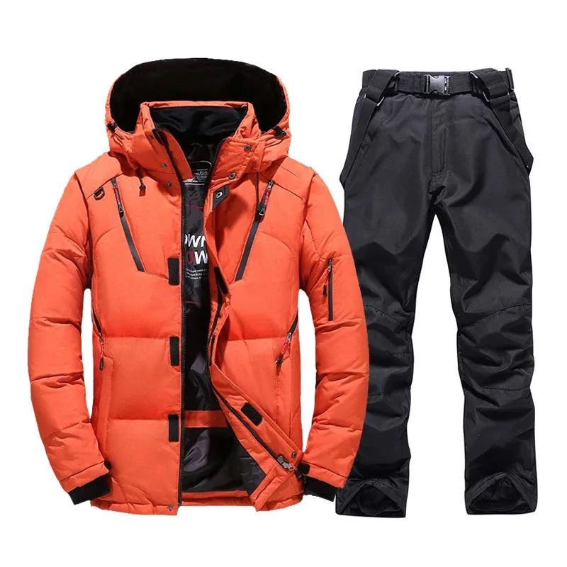 SKI KING  Men Ski Set Snowboard Windproof Waterproof Breathable  Suit Winter Suit Jacket   Outdoor Warmth Trousers