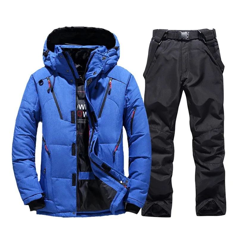 SKI KING  Men Ski Set Snowboard Windproof Waterproof Breathable  Suit Winter Suit Jacket   Outdoor Warmth Trousers