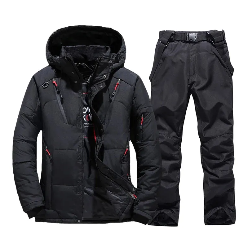 SKI KING  Men Ski Set Snowboard Windproof Waterproof Breathable  Suit Winter Suit Jacket   Outdoor Warmth Trousers