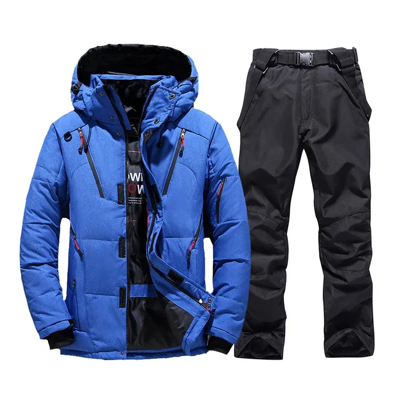 SKI KING  Men Ski Set Snowboard Windproof Waterproof Breathable  Suit Winter Suit Jacket   Outdoor Warmth Trousers