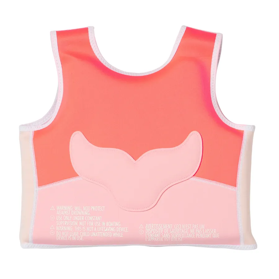 Sunnylife Melody The Mermaid Swim Vest 3-6 Neon Strawberry SCMSVSTL