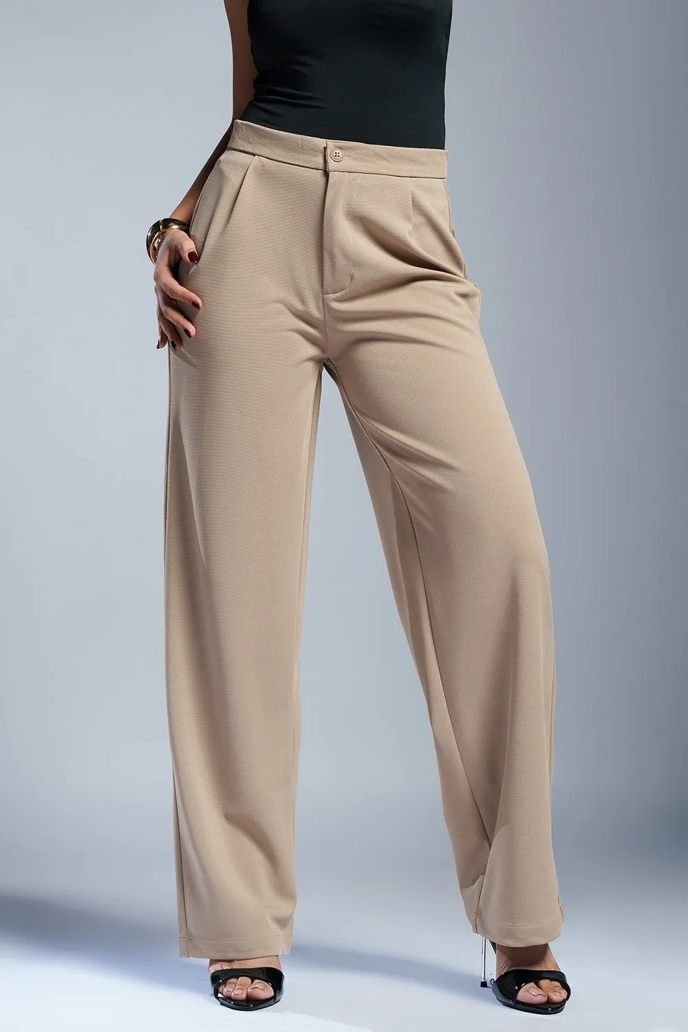 Taupe Trend Women's Textured Korean Pants