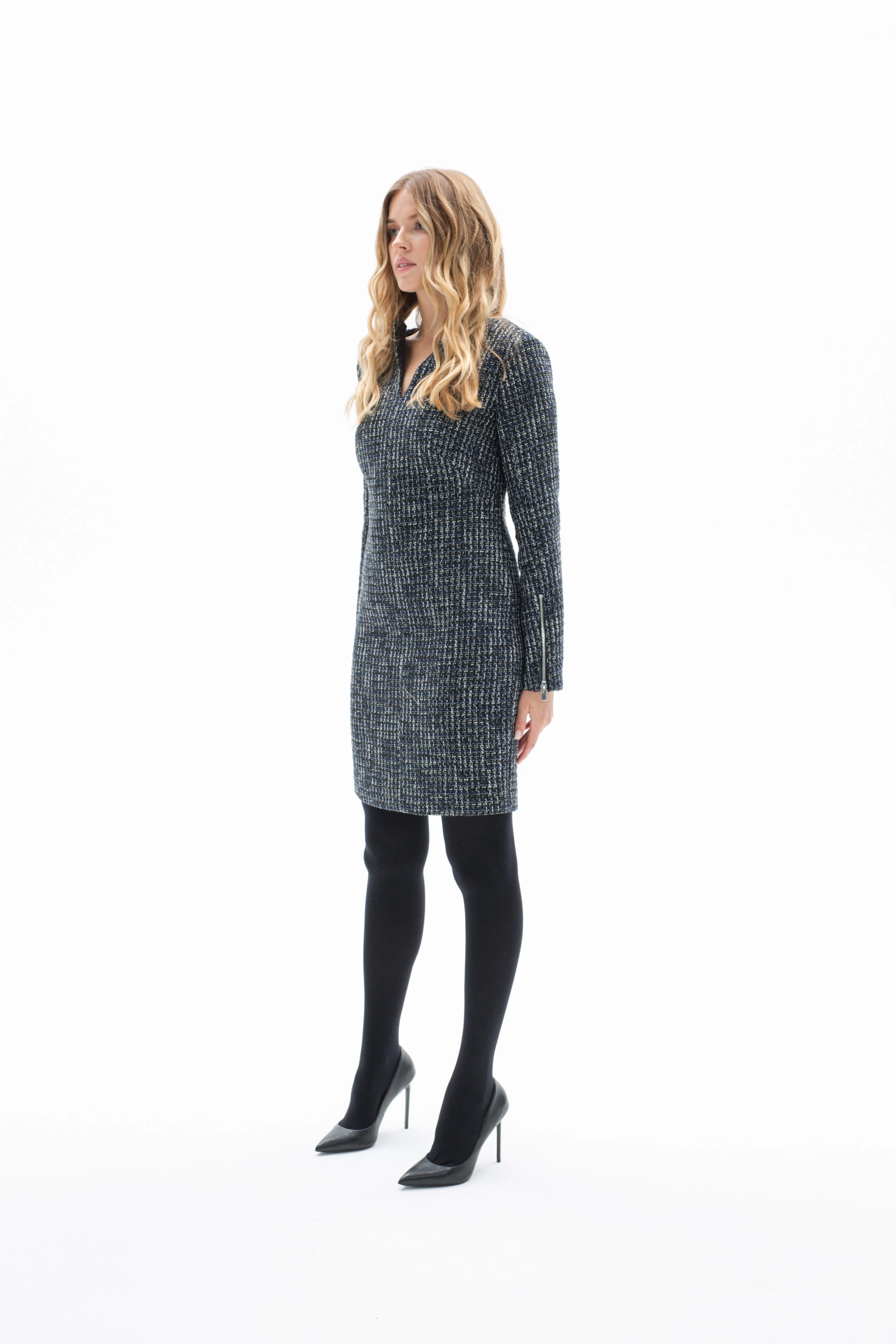 TEXTURED COTTON EASY FITTED DRESS