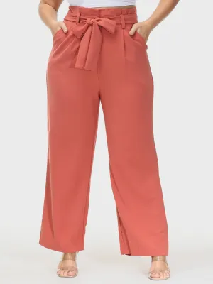 Versatile Wide Leg Vocational Suit Pants with Belt