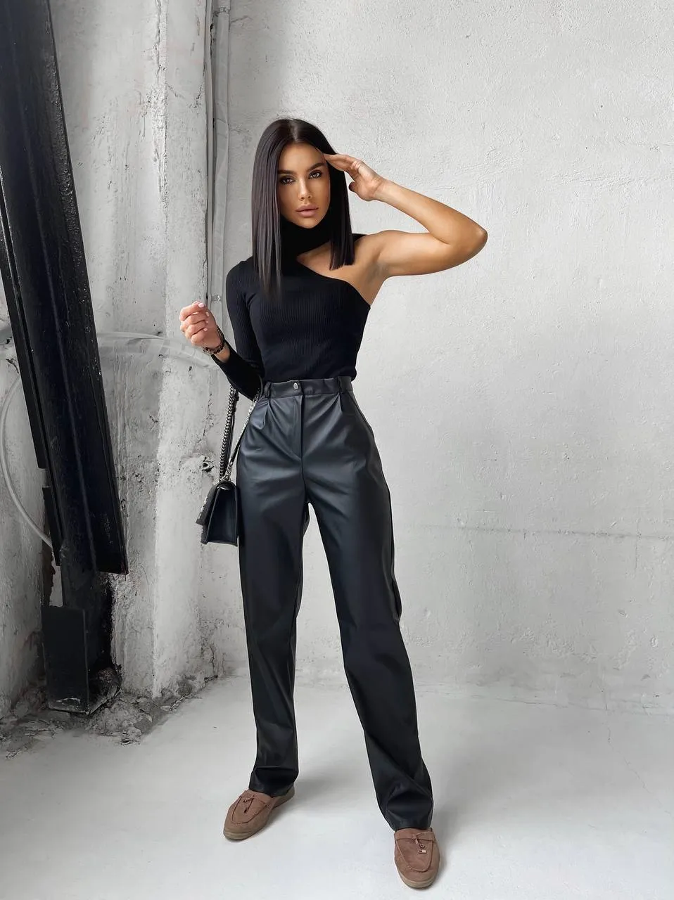 Warmed Eco-leather trousers “Liana”