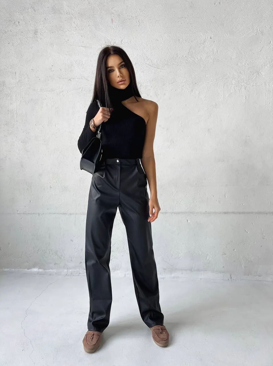 Warmed Eco-leather trousers “Liana”