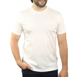 White Mercerized Cotton Crewneck T-Shirt